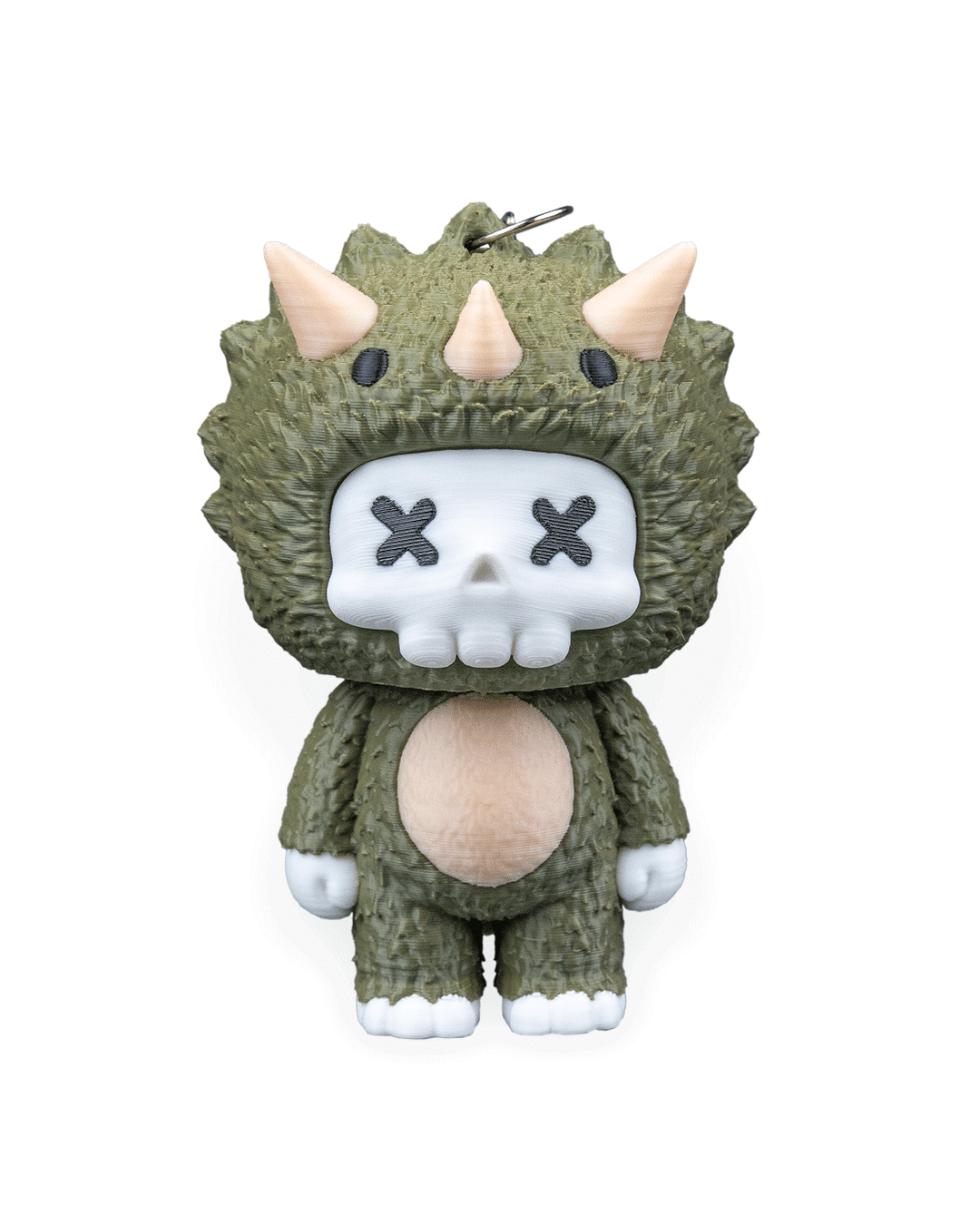keychain, spooky, skull, dinosaur, horns, small, cute