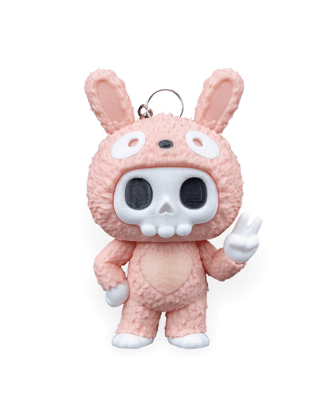 keychain, spooky, skull, bunny, cute, small